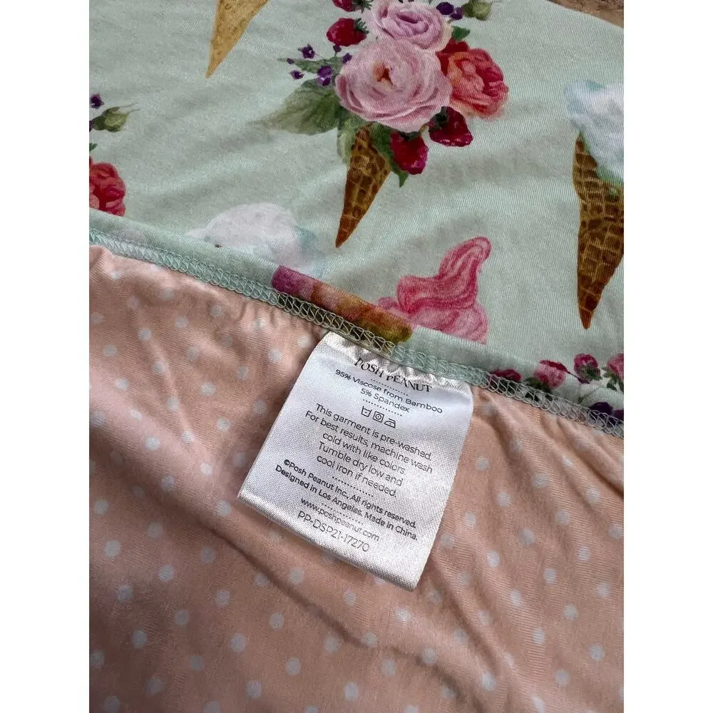 Posh Peanut Sophia Ice Cream Floral Patoo Bamboo Blanket 40x40